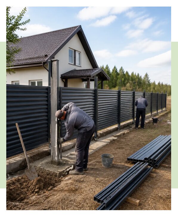 Строительство заборов под ключ с установкой в Евпатории